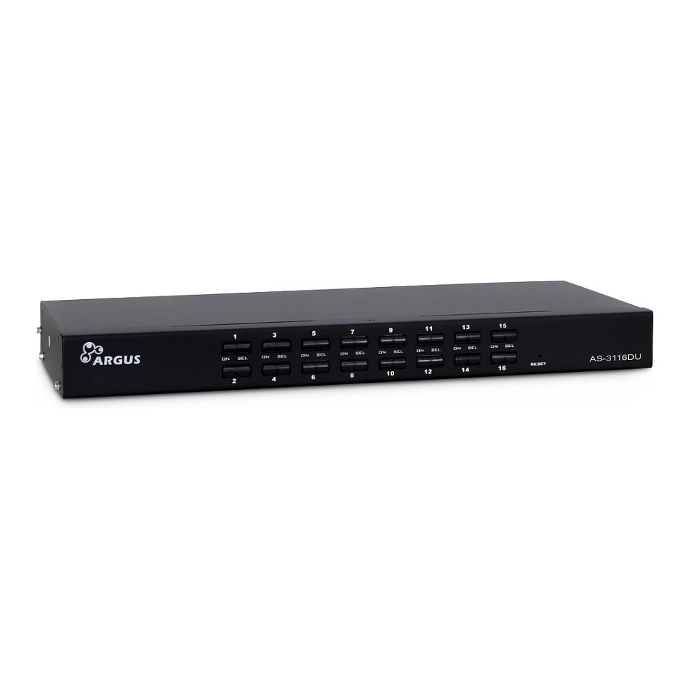KVM Switch Inter-Tech AS-3116DU, 16 porta, VGA, USB, PS/2, Rack 1U - Zezë