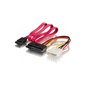 Aksesor për Disqe Equip SATA 15+7pin F > 4pin + SATA 7pin M/F – Polybag - 1