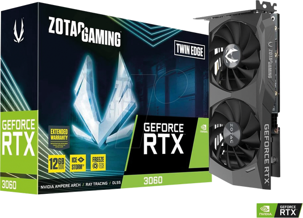 Kartë Grafike NVIDIA ZOTAC GAMING GeForce RTX 3060 Twin Edge OC / 12GB GDDR6 / PCIe 4.0 / Dual Fan - 6