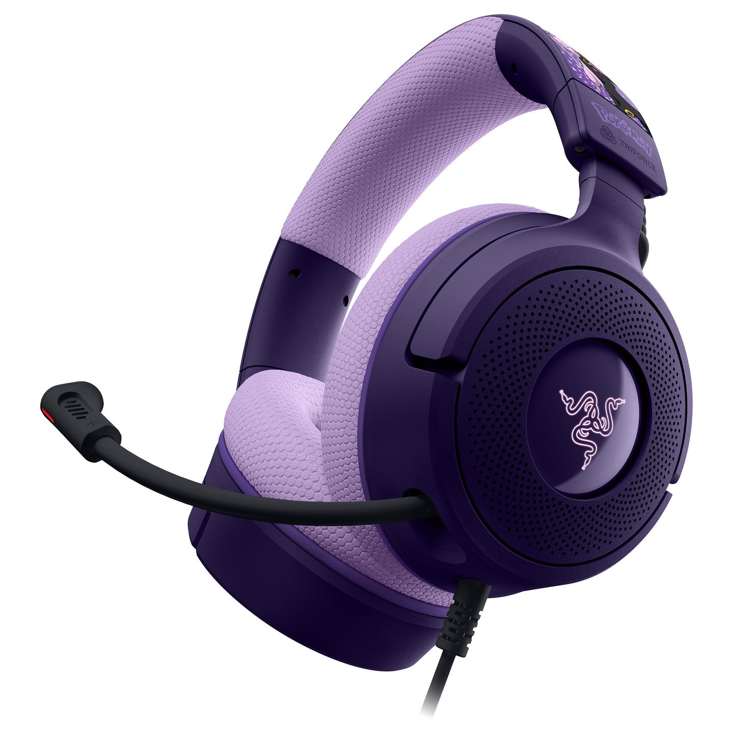 Kufje Gaming Razer Kraken V4 X / Pokémon Espeon & Umbreon Edition / USB-C / USB-A / 40mm / 20-20000Hz / 7.1 Surround Sound / Mikrofon HyperClear / RGB - Shumëngjyrëshe
