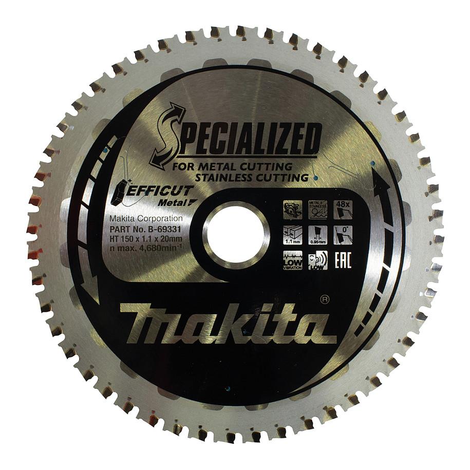 Disk për Sharrë Rrethore Makita EFFICUT B-69331, 150mm, 20mm, 48 Dhëmbë - Argjend