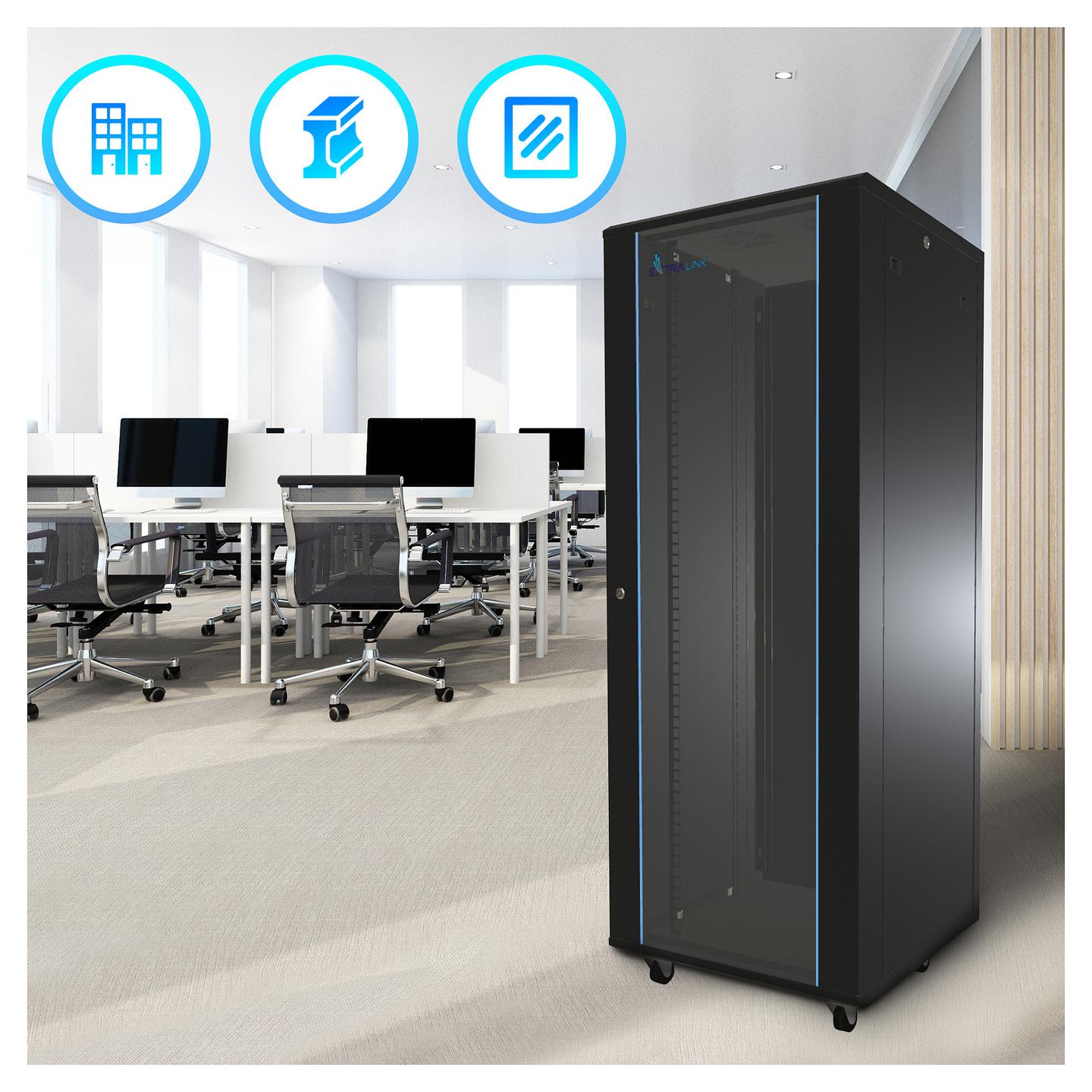 Rack Extralink EX.8611 / 42U / 600 × 1000 mm / 19" / Freestanding - Zezë - 9