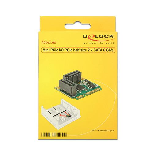 Kartë Zgjerimi Mini PCI Express Delock 95260 / Mini PCIe 1.2 Half Size / 2x SATA 6Gbps / Asmedia ASM1061 - 5