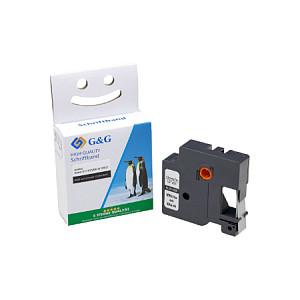 Shirit për Printer G&G 15573 / Kompatibil me DYMO D1 / S0720610 / 45021 / 12 mm × 7 m / Shkrim i Bardhë mbi të Zezë - 2