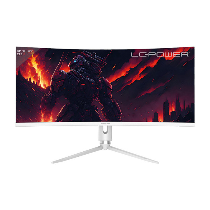 Monitor Gaming LC-Power LC-M34-Q-C-PRO / 34" / UWQHD VA Curved / 165Hz / 1ms / HDMI+DP+USB-C - Bardhë