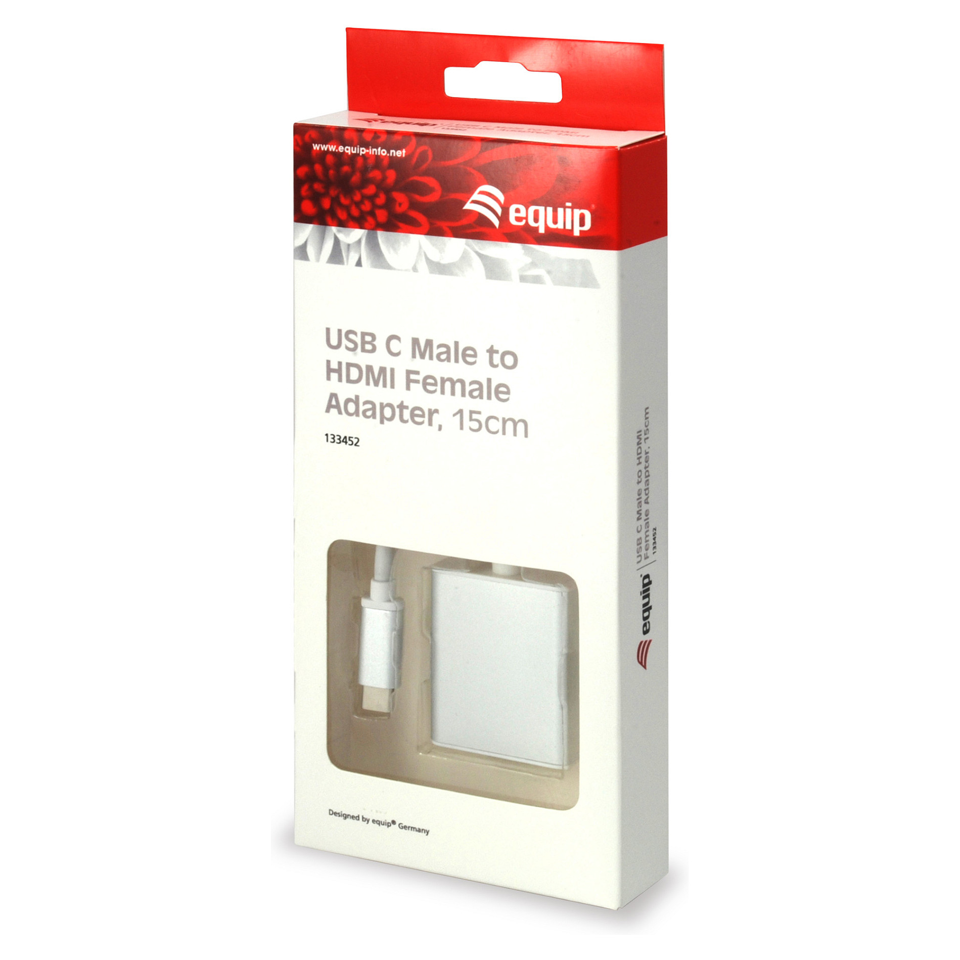 Konverter Equip Adapter USB-C & HDMI 4K30Hz 0.15m / e bardhë - 4