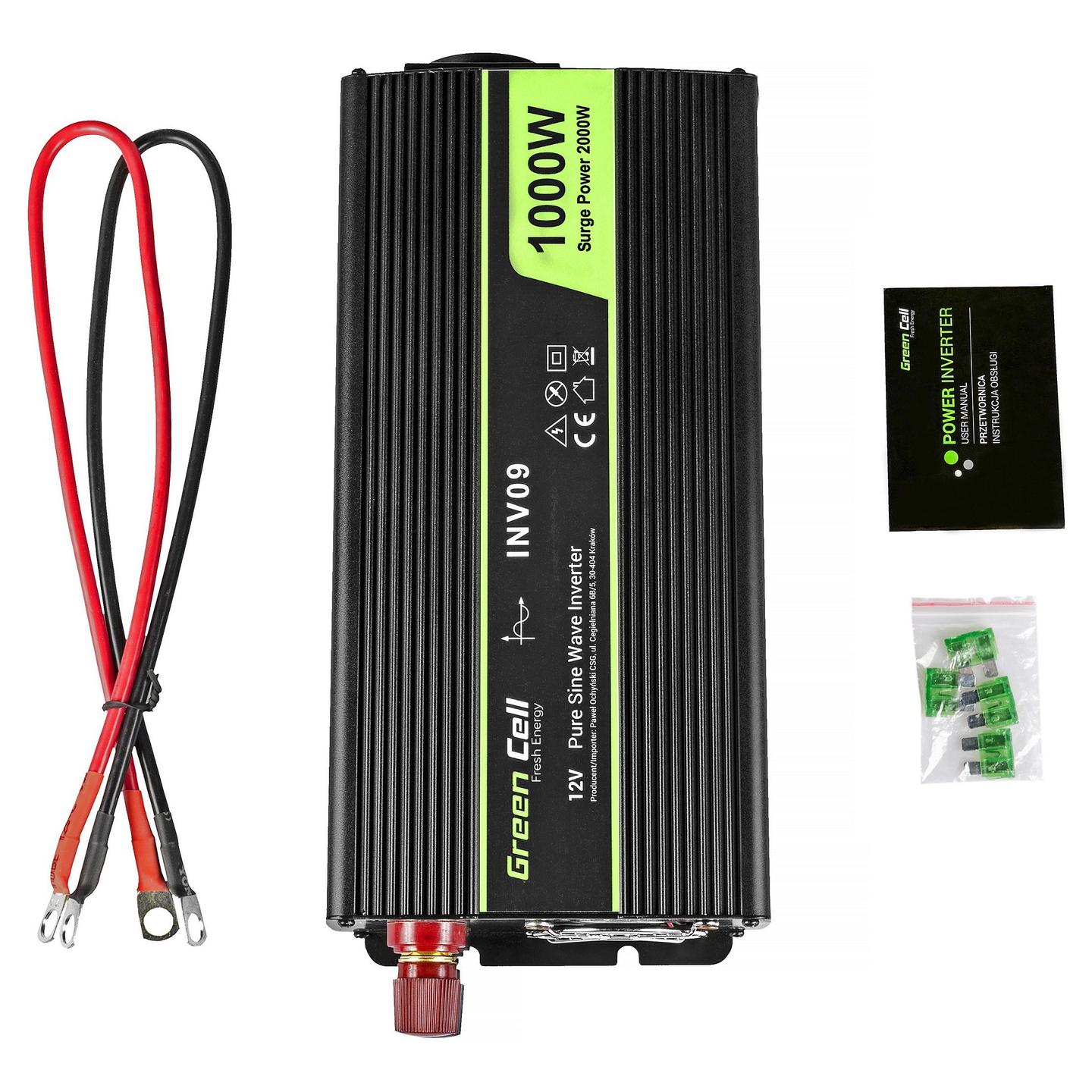 Inverter Green Cell INV09, 12 V, për automjet - Zezë - 5