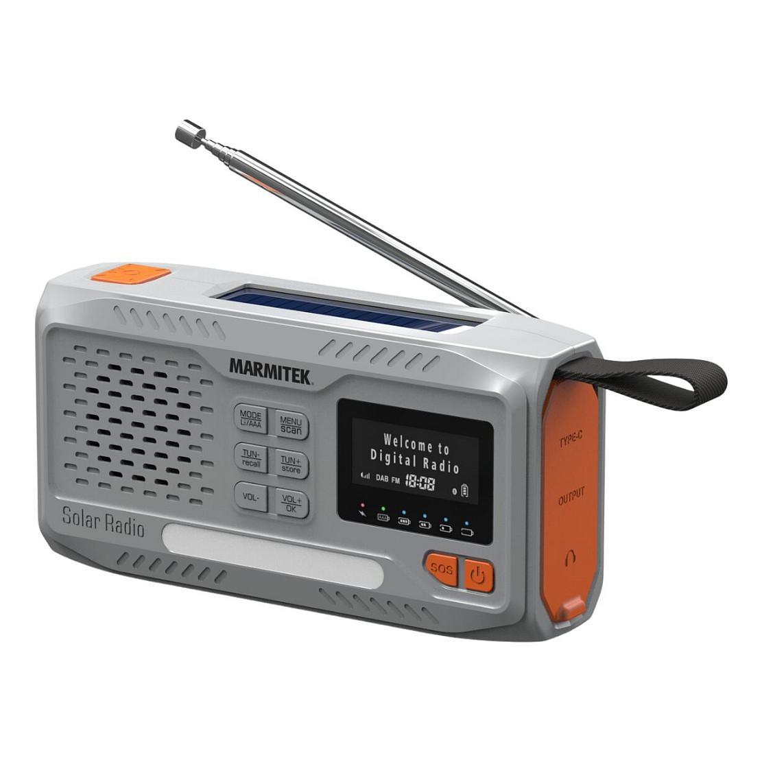 Radio portative Marmitek RESQ 100, DAB, DAB+, FM, 3 W RMS, Ekran LCD, Dalje për kufje 3,5 mm, USB-C, Me kurdisje - Gri e çelët - 7