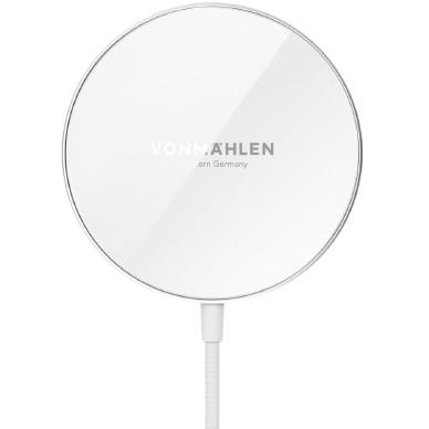 Karikues Wireless Vonmählen Aura Mini, Magnetik, 15W, MagSafe, Qi, USB-C, Kabllo 1.5m - Bardhë