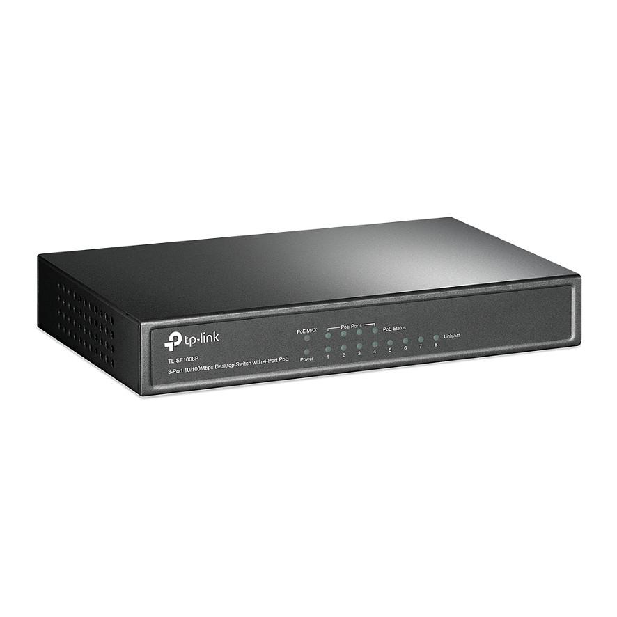 Switch TP-Link TL-SF1008P, 8× Fast Ethernet RJ45 10/100Mbps, 4× PoE+, Unmanaged, 1.6Gbps, 57W PoE – Zezë - 2