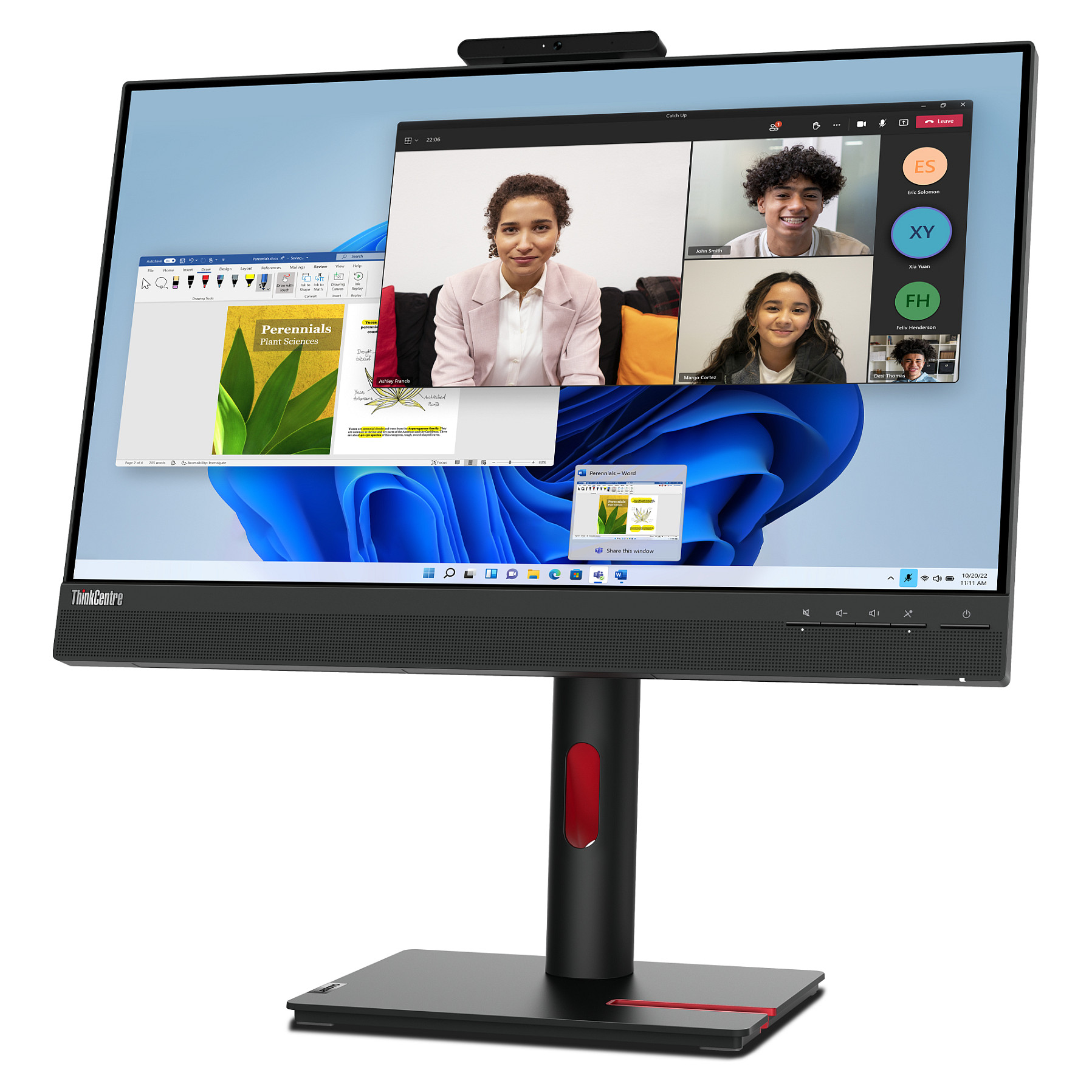 Monitor Lenovo ThinkCentre Tiny-in-One / 23.8"/ Full HD IPS / LED / 60Hz / 6ms / USB-B + USB-A + HDMI + DisplayPort - Zezë/Kuqe - 3
