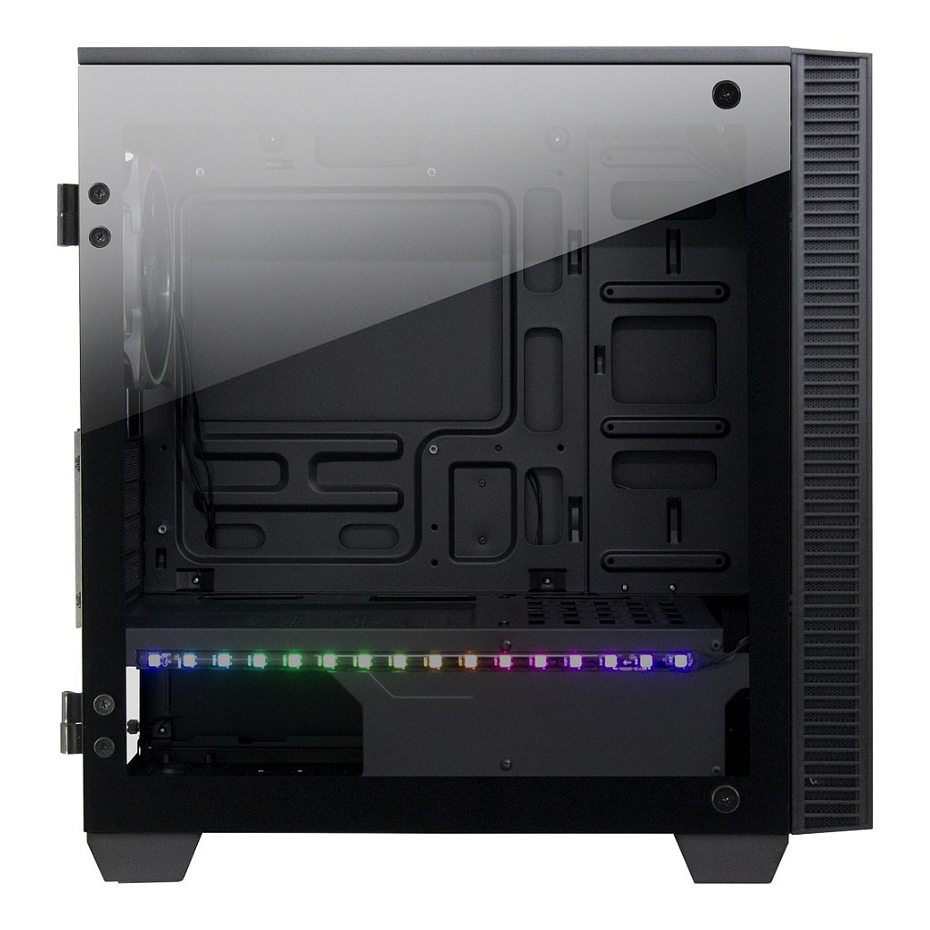 Kasë PC Inter-Tech X-608 Infinity Micro / Micro Tower / Micro-ATX / Mini-ITX / 1x 120mm RGB Fan / Tempered Glass - Zezë - 6