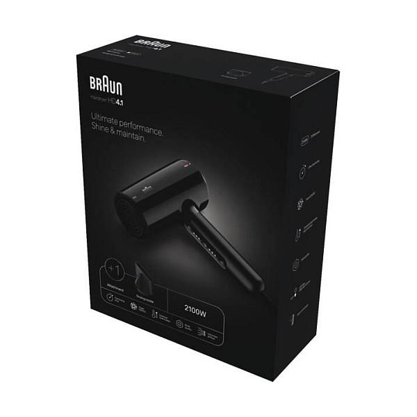 Tharëse për flokë Braun HD 4.1, 2100 W, 3 nivele temperature, 3 shpejtësi, teknologji jonike - Zezë - 8