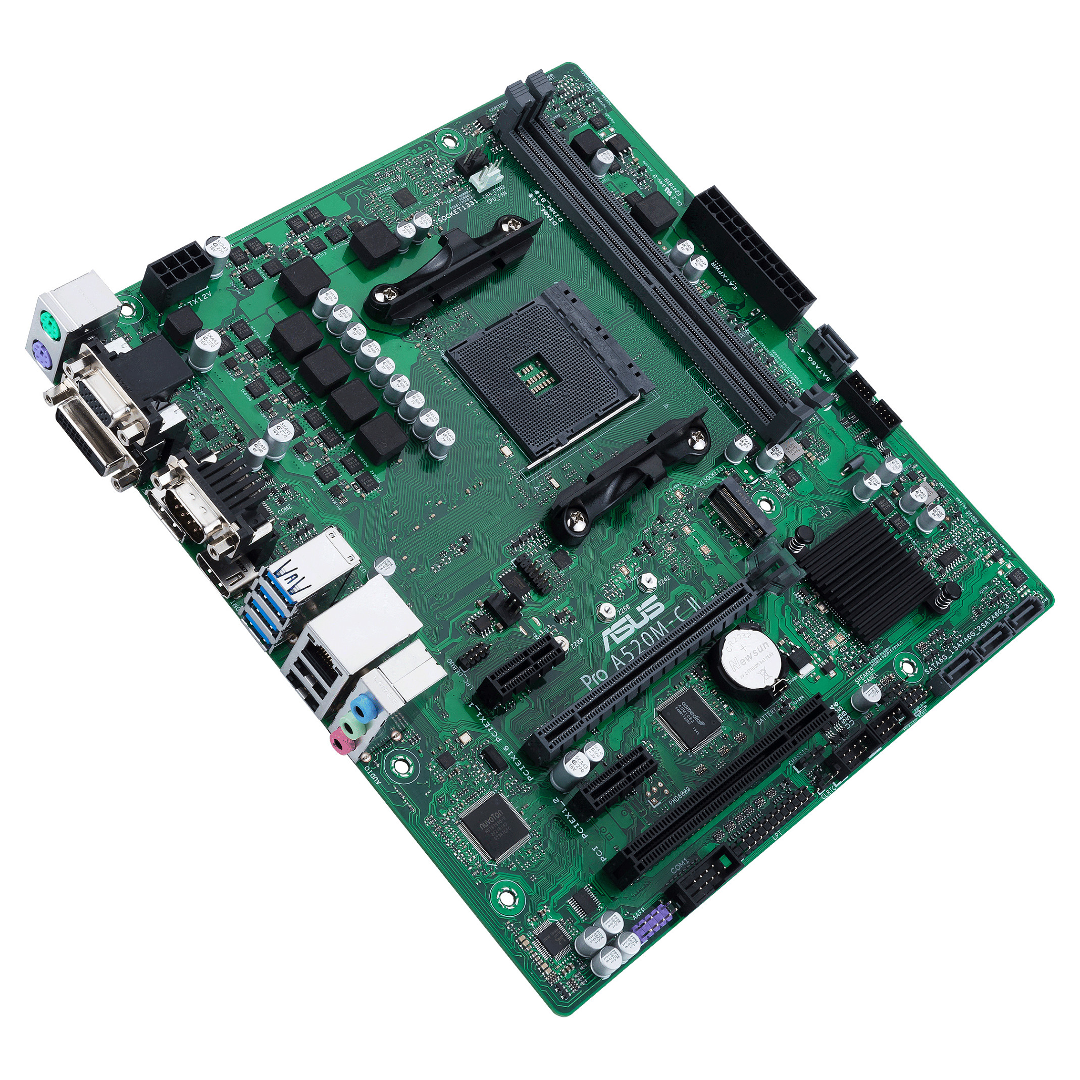 Pllakë Amë AMD AM4 ASUS PRO A520M-C II/CSM D4 / mATX  / DDR4 / HDMI+DP+VGA+DVI - 3