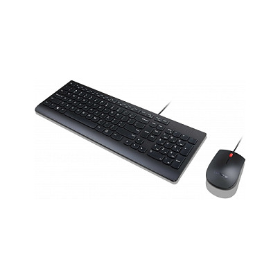 Combo (Tastierë & Maus) me kabllo Lenovo 4X30L79897 / Full-Size / QWERTZ Gjermane / 1000 DPI – Zezë