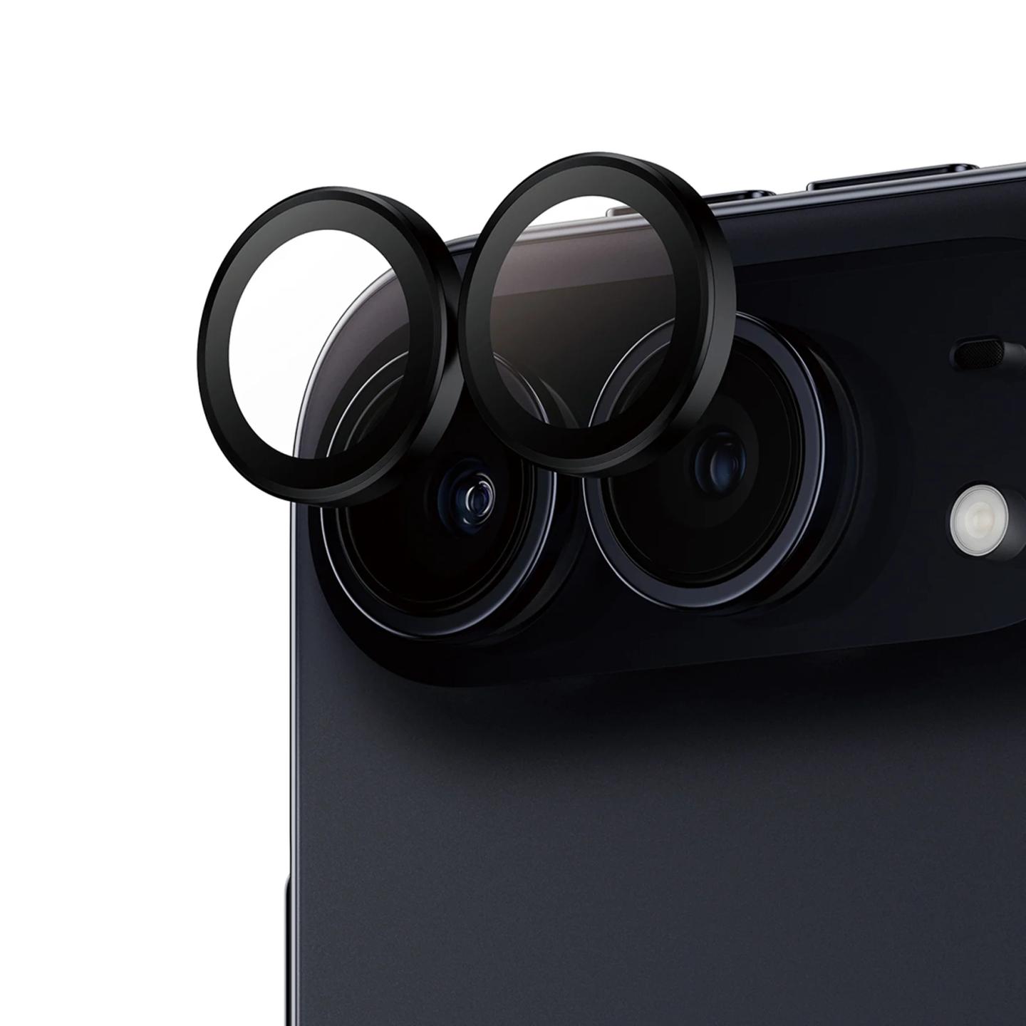 Mbrojtëse për Kamerë PanzerGlass Hoops për iPhone Duo, Xham i Temperuar - Zezë