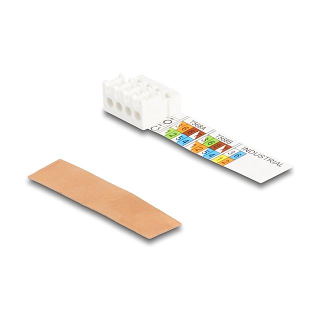 Konektor për Rrjet DeLOCK 87988 / Cat 6A / RJ-45 Mashkull → LSA / Montim pa mjete - Argjend - 3