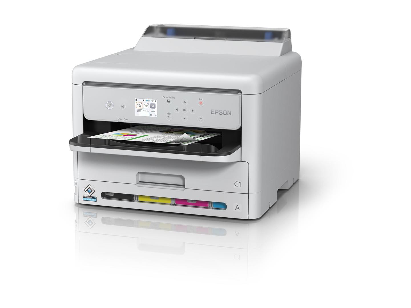 Printer Epson WorkForce Pro WF-C5390DW, Inkjet me Ngjyra, A4, 4 Ngjyra, 4800 × 1200 dpi, 25 ppm, Duplex, Wi-Fi, Ethernet - Bardhë