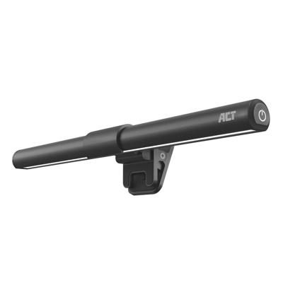 Shirit Ndriçues LED për Laptop ACT AC8050, me kapëse, ndriçim të rregullueshëm, 3 temperatura ngjyrash, USB – Zezë