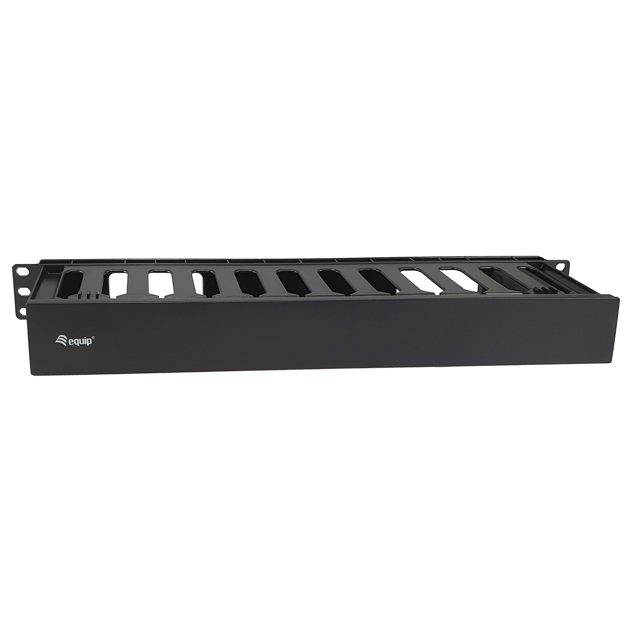 DIGITUS 19 Inch 1U Cable Management Panel Removable Rear Plate Rack Cable Organizer Black - 1