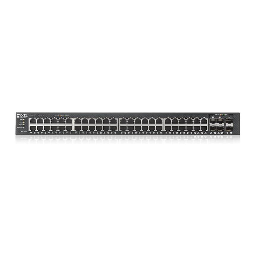 Switch Zyxel GS2220-50, 44 Porta Gigabit Ethernet, 4 Porta Combo RJ-45/SFP, 100 Gbps Switching Capacity - Zezë - 2