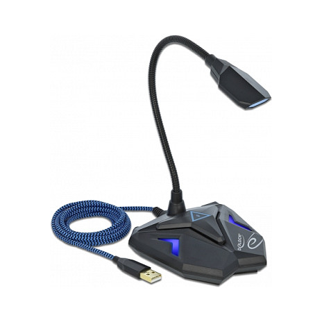 Mikrofon Delock Desktop USB / Gaming Condenser / Gooseneck + Mute Button - Zezë - 1