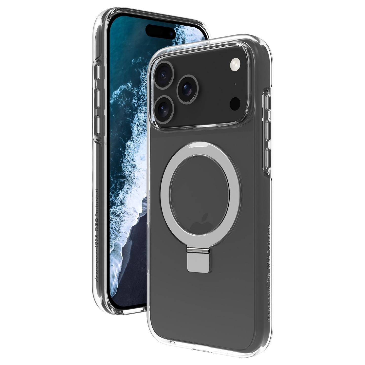 Case për Telefon dbramante1928 Iceland Ultra D3O MS Kick, iPhone 17 Pro, MagSafe, Mbrojtje nga rënia deri 4 m, Mbajtëse - Transparente