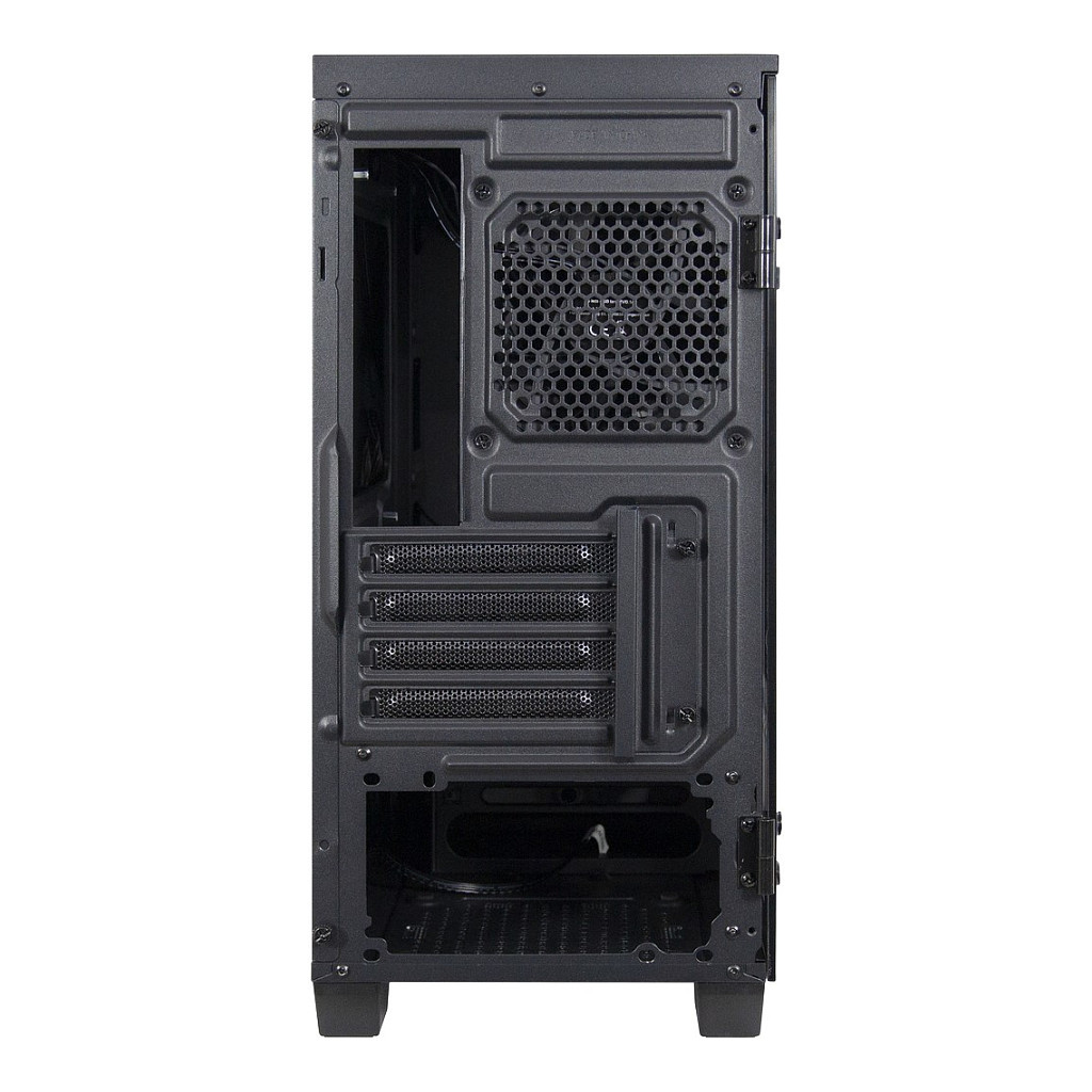 Kasë PC Inter-Tech X-608 Infinity Micro / Micro Tower / Micro-ATX / Mini-ITX / 1x 120mm RGB Fan / Tempered Glass - Zezë - 4