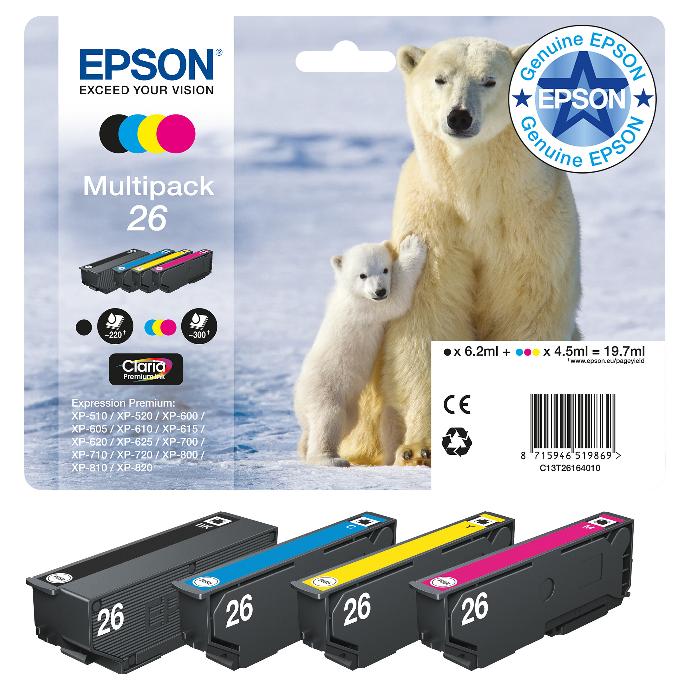 INK Epson T2616 Multipack #26 – Blu / Rozë /Verdhë / Zezë - 2