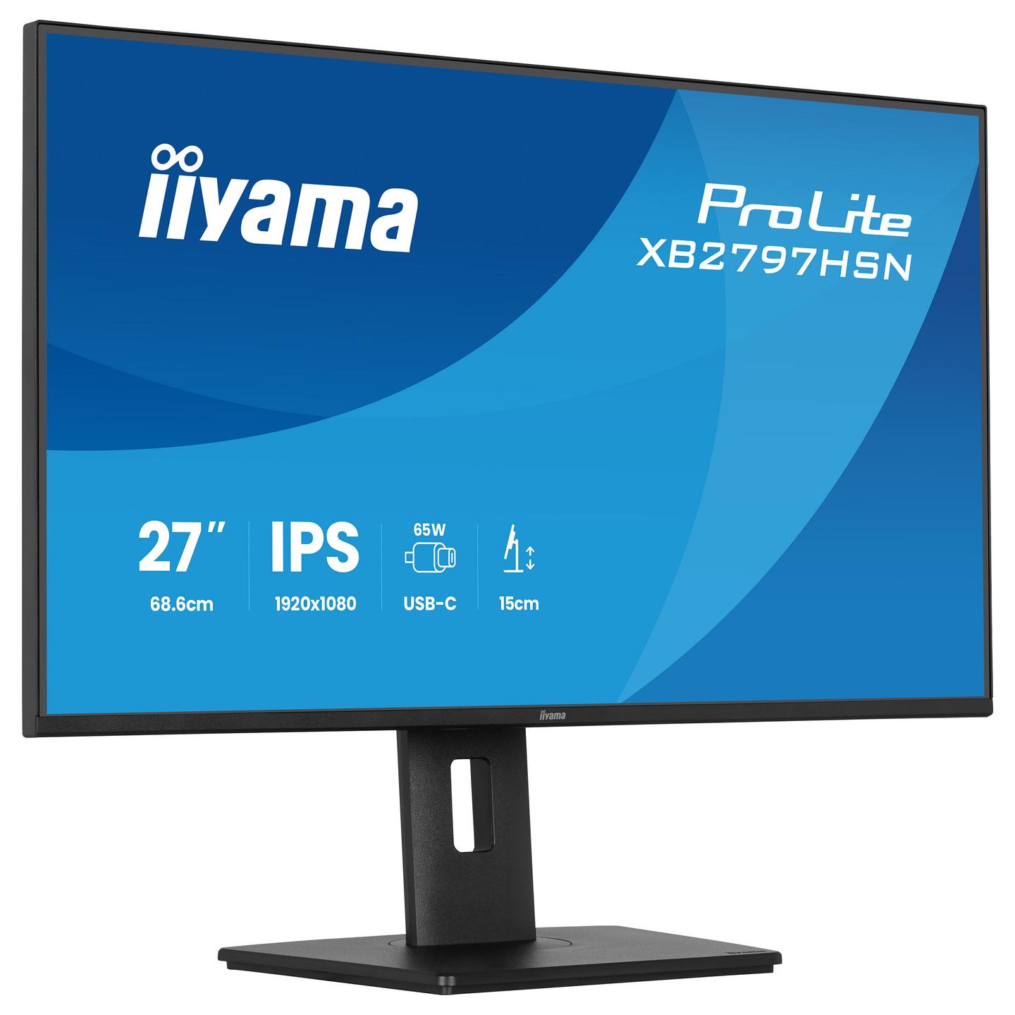 Monitor iiyama ProLite XB2797HSN-B1 / 27" / Full HD IPS / 100Hz / USB Hub 3.2 - Zezë - 5