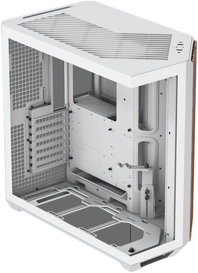 Kasë PC APNX V1-W-WT-v1 / Midi Tower / ATX / 2x 160mm + 1x 120mm Fan / Tempered Glass - Bardhë/Wood