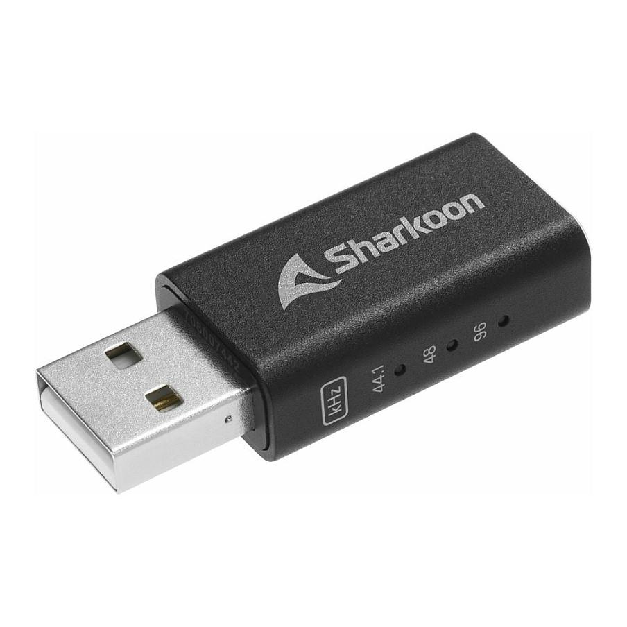 Kartë e jashtme e zërimit Sharkoon Gaming DAC Pro S, USB-A, dalje 3.5 mm TRRS, 24-bit/96 kHz, 2 V, 103 dB SNR - Zezë - 2
