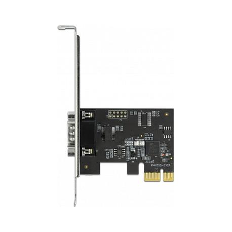 Kartë Zgjerimi PCI Express Delock 90000 / PCIe 2.0 x1 / 1x RS-232 DB9 / Exar XR17V352 / 230.4Kbps / Low Profile - Zezë - 3