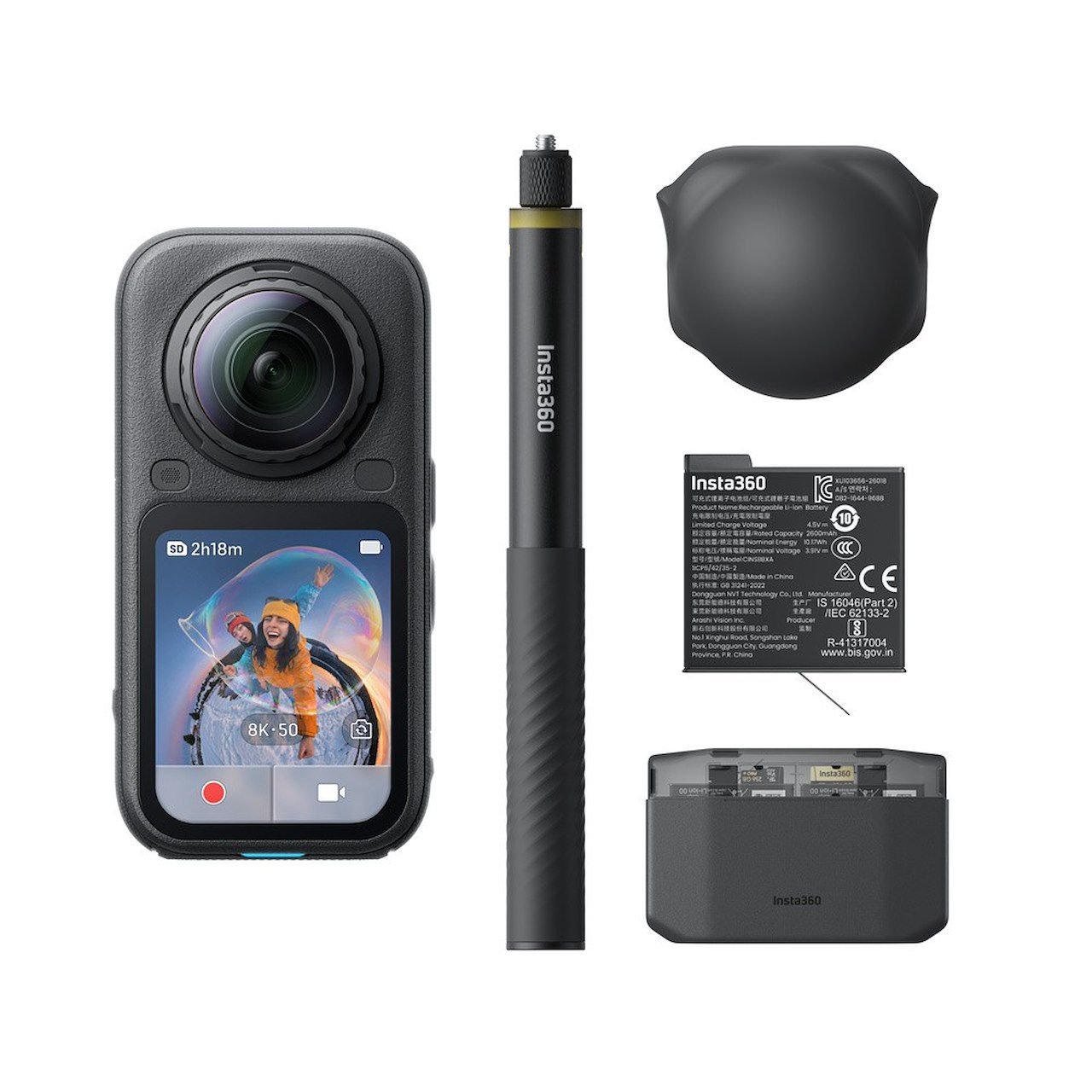 Kamerë Insta360 X6 Essentials Bundle / 8K 50fps / 120MP / 360° Action Camera / Midnight Black