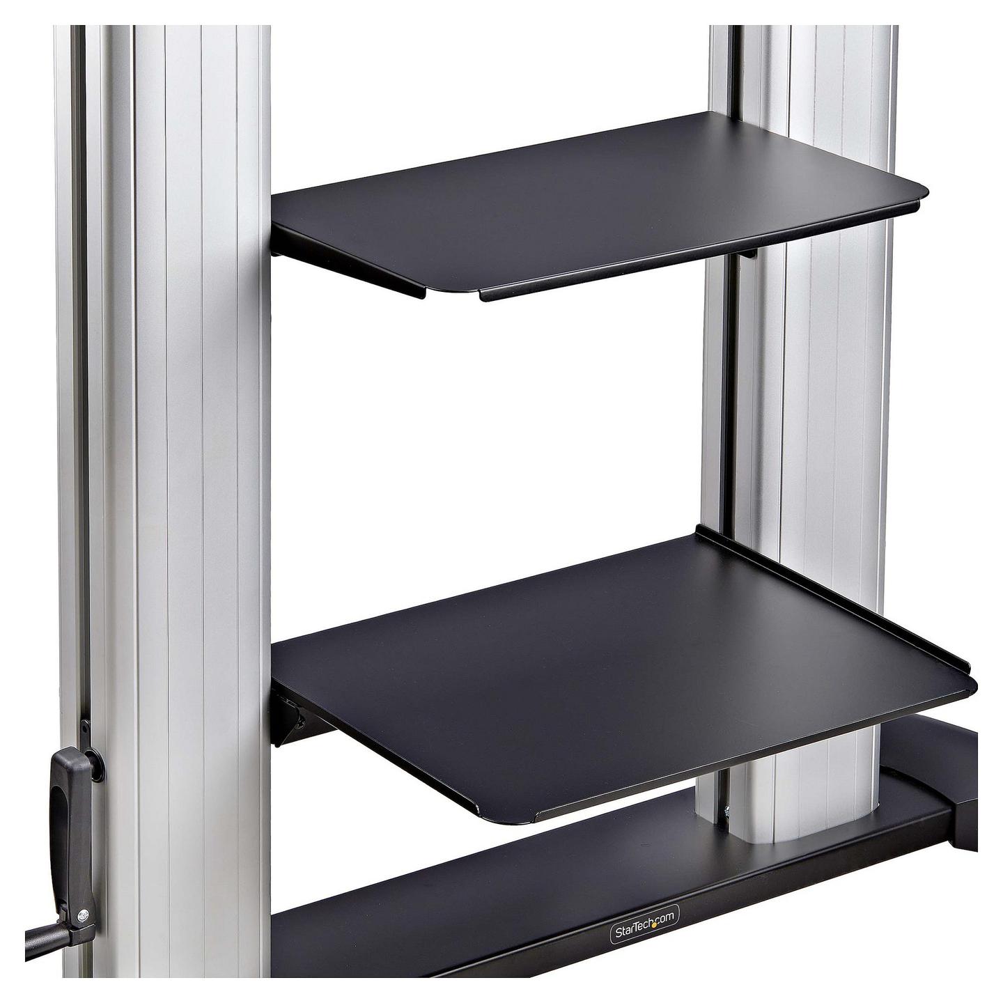 Mbajtëse për TV StarTech.com STNDMTV100, 60–100", deri 100kg, Karrocë Mobile, e rregullueshme, VESA deri 1000x600 - Zezë, Argjend - 6