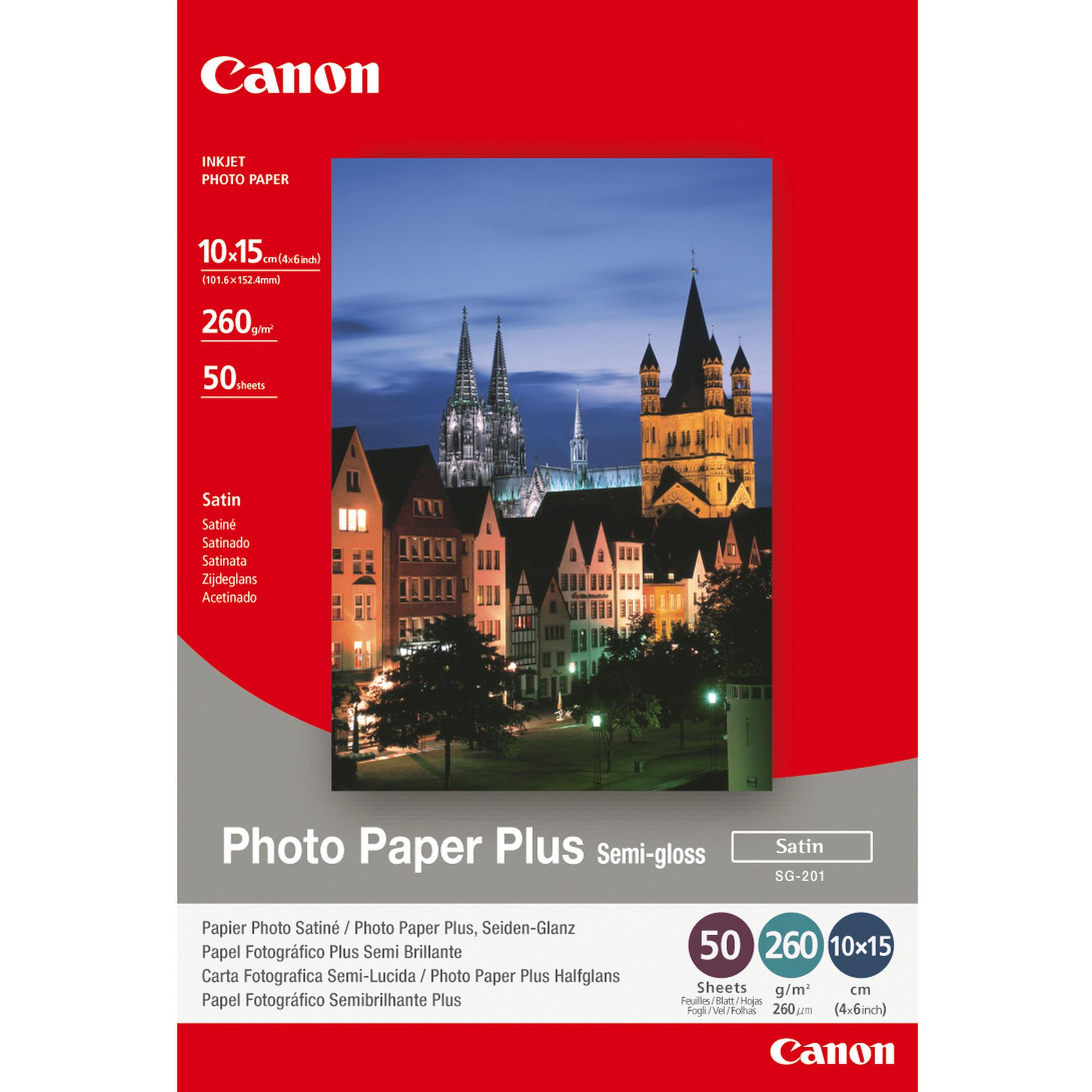 Letër për printer Canon Photo Paper Plus SG-201 / 10x15 cm / 50 Fletë / Semi-Gloss