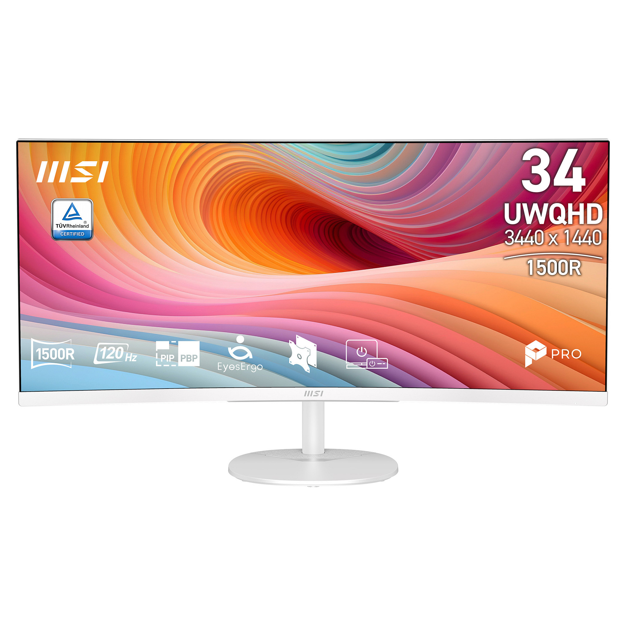 Monitor MSI PRO MP341CQW E12 / 34" / UWQHD VA Curved / 120Hz / 4ms / HDMI+DP - Bardhë