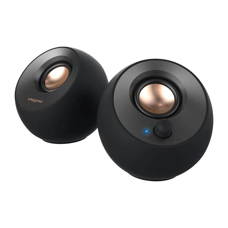 Altoparlantë Creative Labs Pebble V2, 2.0, 8W RMS, 16W Peak, USB-C, AUX - Zezë