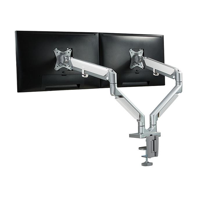 Mbajtëse për Monitor LogiLink BP0095 / 2 Monitorë / 17–32" / deri 9kg për Monitor / Gas Spring / VESA 75x75 & 100x100 / Rotacion 360° - Argjend - 3