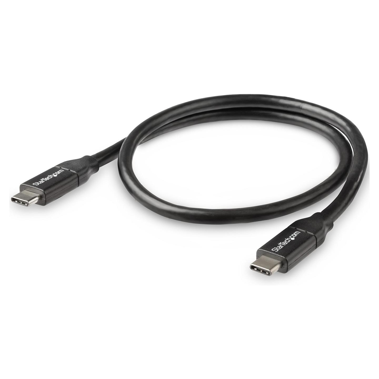 Kabllo USB StarTech.com USB2C5C50CM, USB-C në USB-C, USB 2.0, 100 W, 0,5 m - Zezë - 3