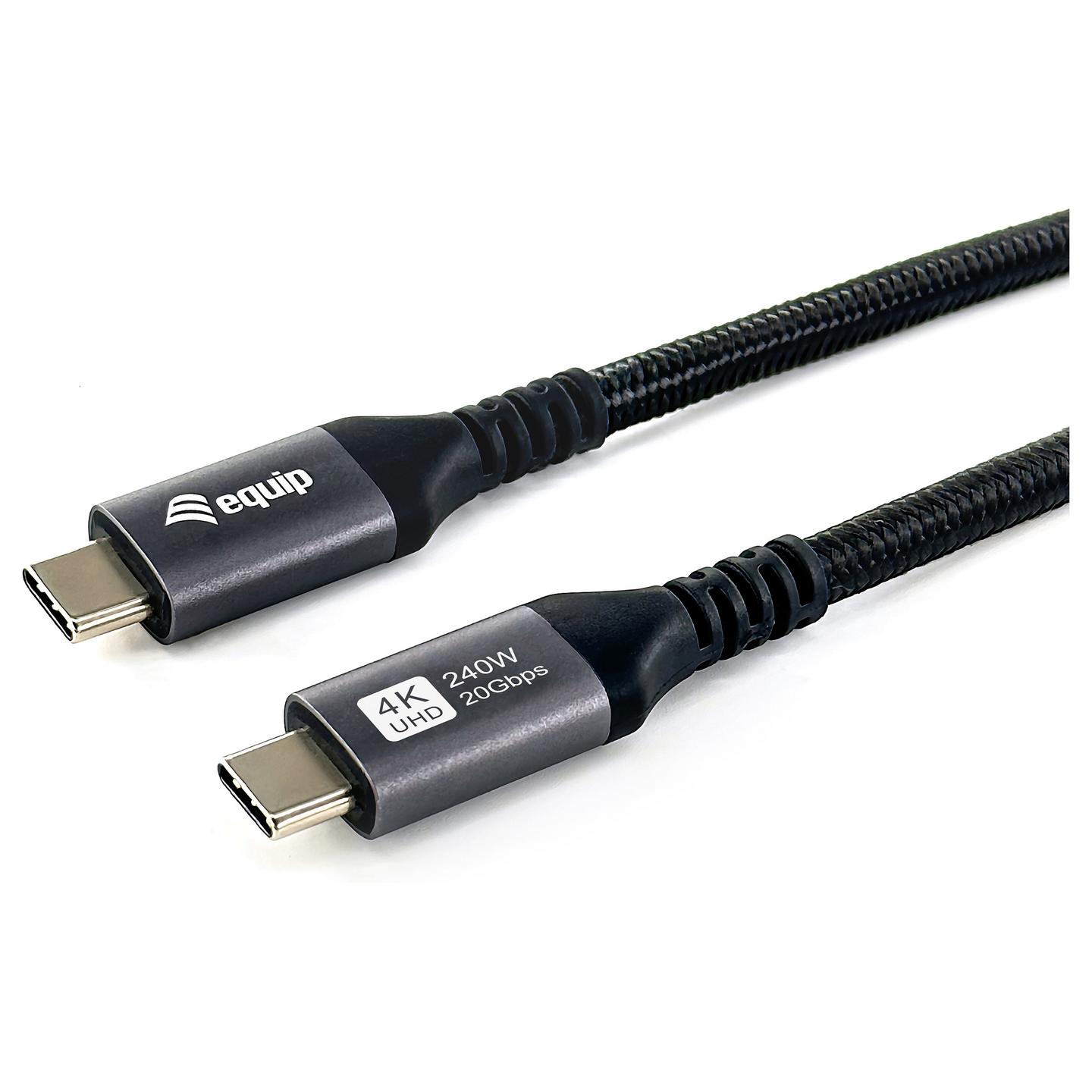 Kabllo USB Equip 128384 / USB-C në USB-C / USB4 Gen 2x2 / 20 Gbit/s / PD 100W / 4K/60Hz / 3m - Zezë - 2