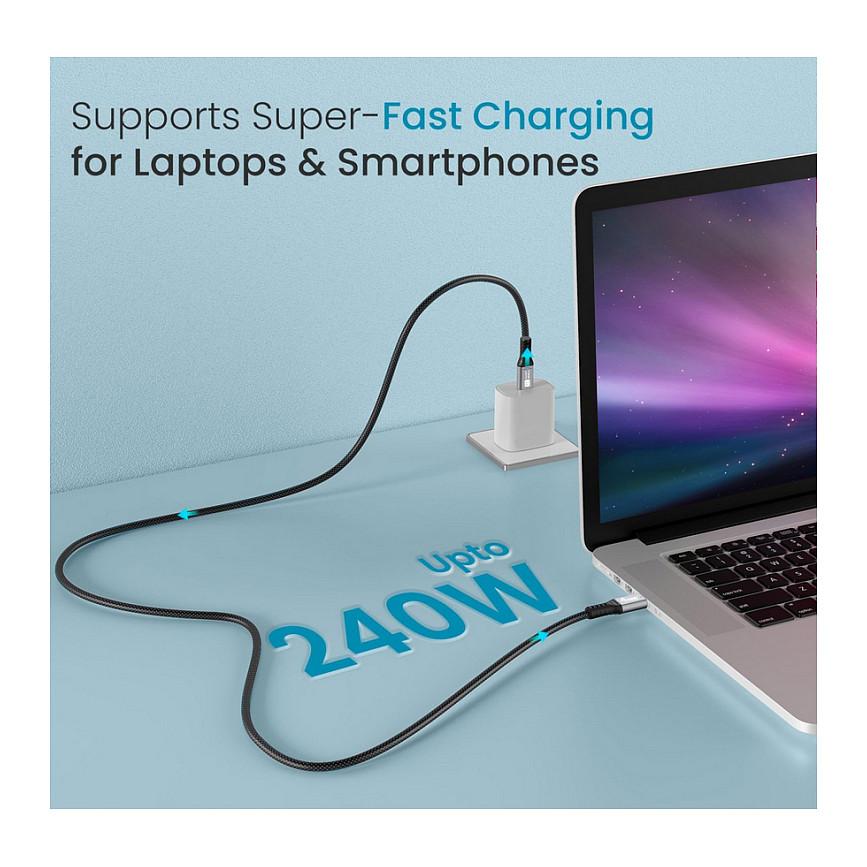 Kabllo USB Equip 128380 / USB-C në USB-C / USB4 Gen 3x2 / 40 Gbit/s / PD 3.1 240W / 8K/60Hz / 0.5m - Zezë - 10