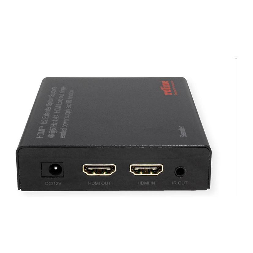 Extender dhe Splitter HDMI ROLINE 14.01.3643, 1 hyrje dhe 2 dalje, Cat.6A, 4K UHD 60 Hz, deri në 70 m, HDR, IR - Zezë - 3