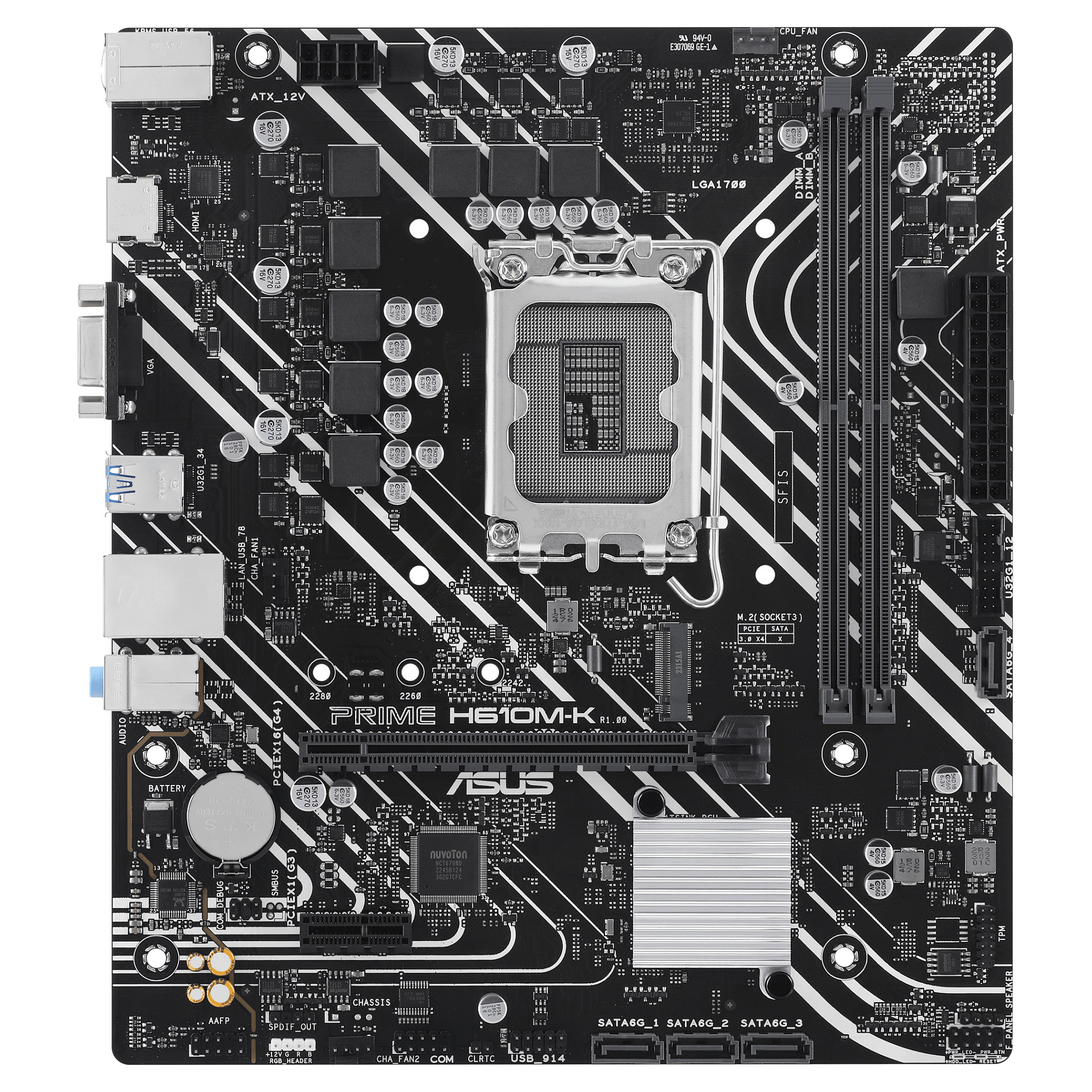 Pllakë Amë MB Intel ASUS Prime H610M-K / LGA 1700 / DDR5 / mATX / HDMI+VGA - 2