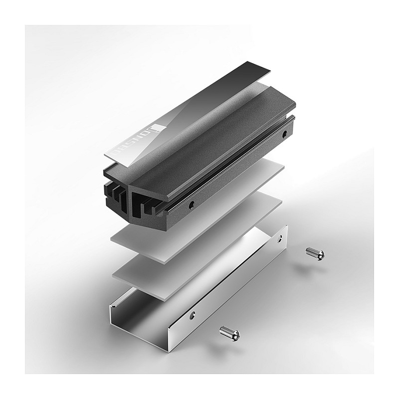 Ftohës Pasiv për M.2 SSD Jonsbo / M.2 2280 / 75×25.2×19.3mm – Gri - 6