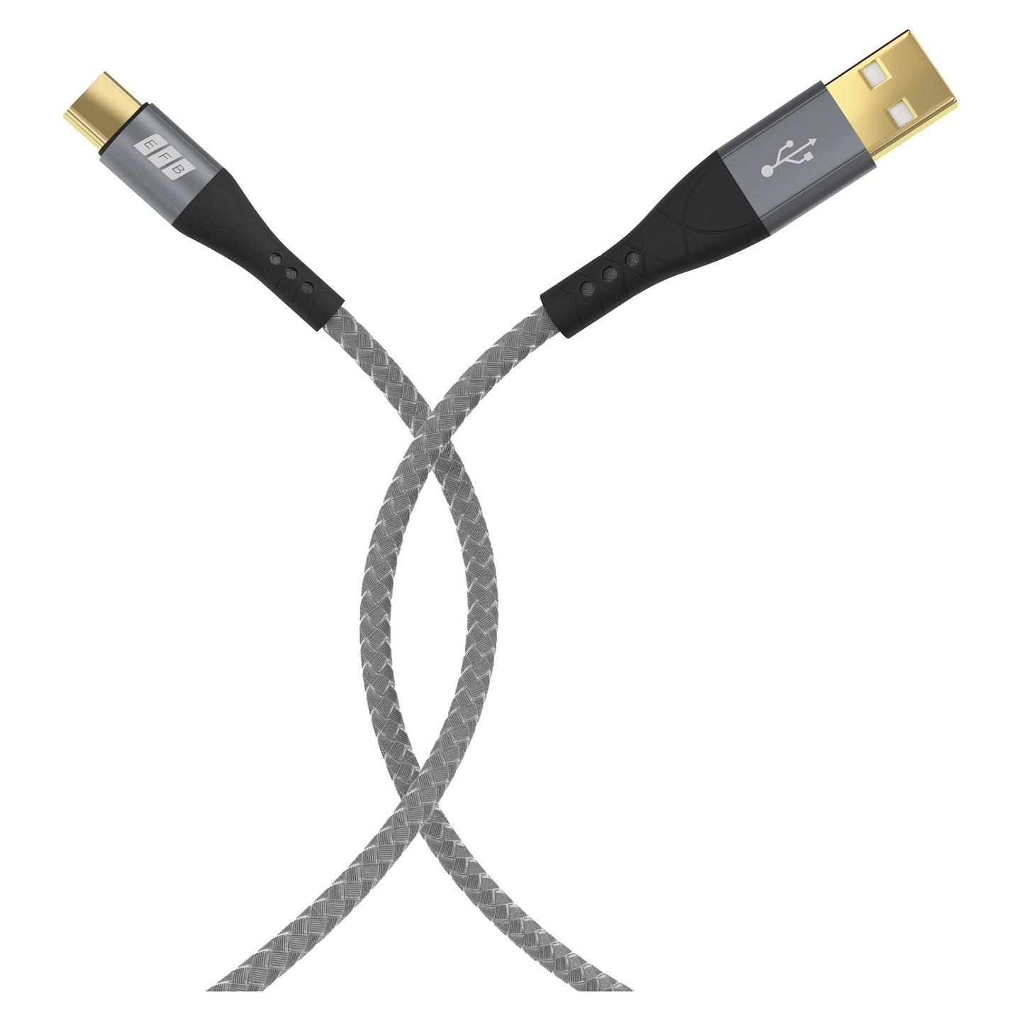 Kabllo USB EFB Elektronik USB-AC-00009 / USB-A në USB-C / 2 x 3m / 60W / 3A / USB 2.0 - Hiri