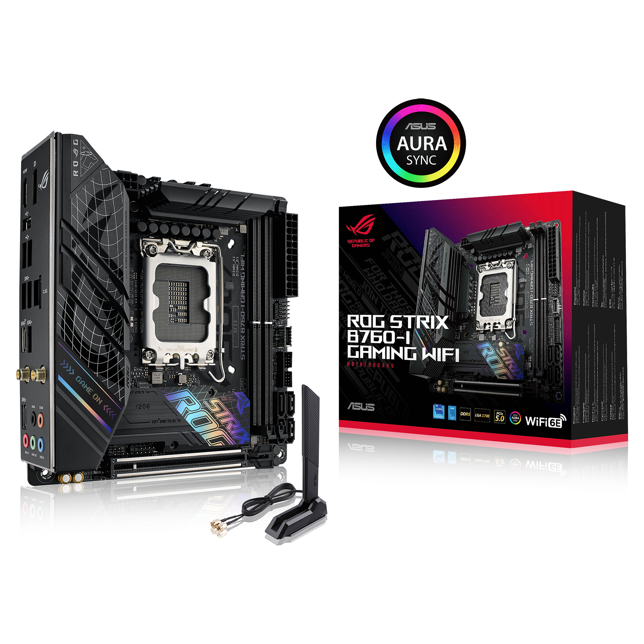 Pllakë Amë MB Intel Gaming ASUS ROG STRIX B760-I GAMING WIFI ITX / DDR5 / LGA 1700 / HDMI+DP - 3