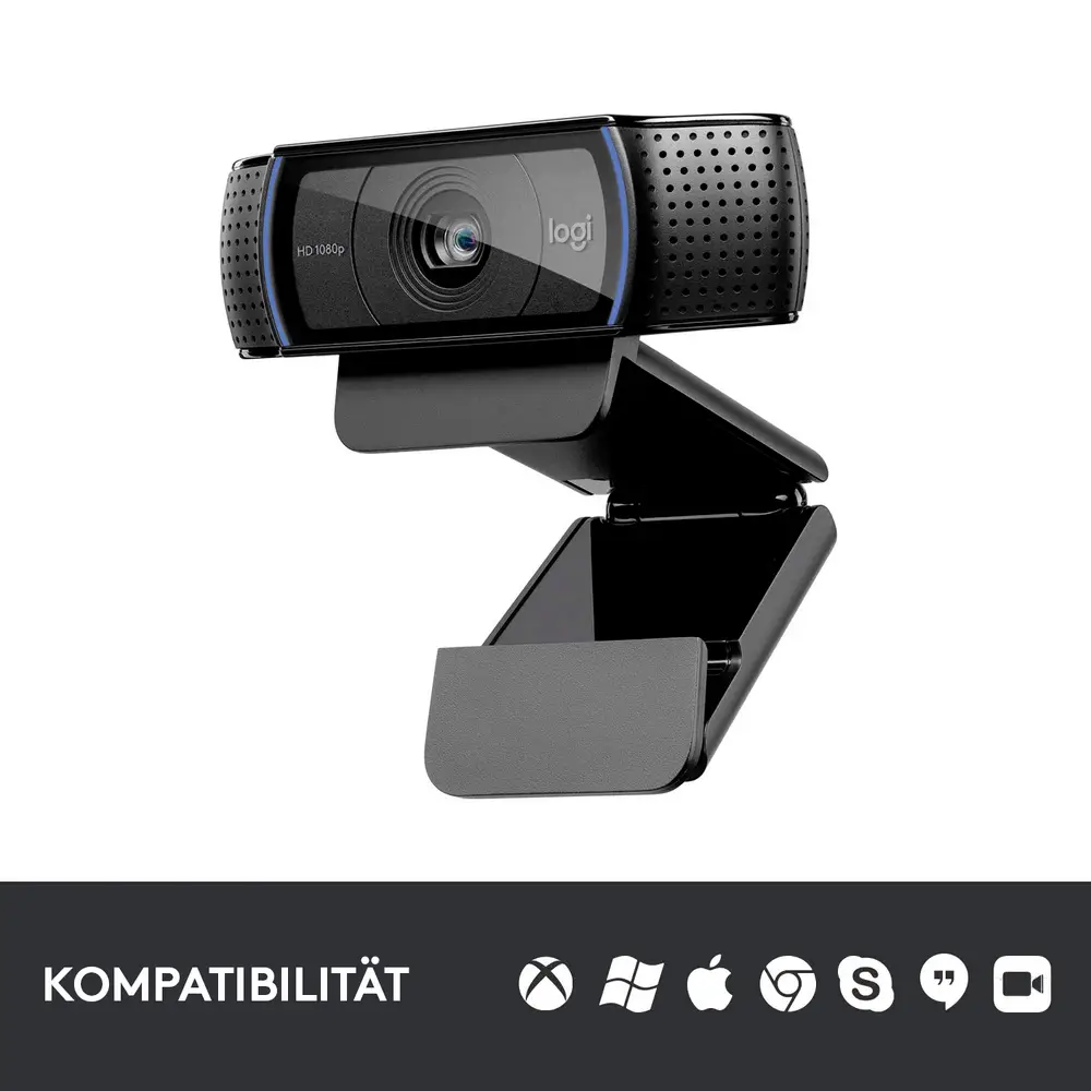 Kamerë Logitech C920 Pro HD / Full HD / 1080p / 30fps / Autofocus / Auto-Light Correction / Stereo Microphone / USB-A - Zezë - 3