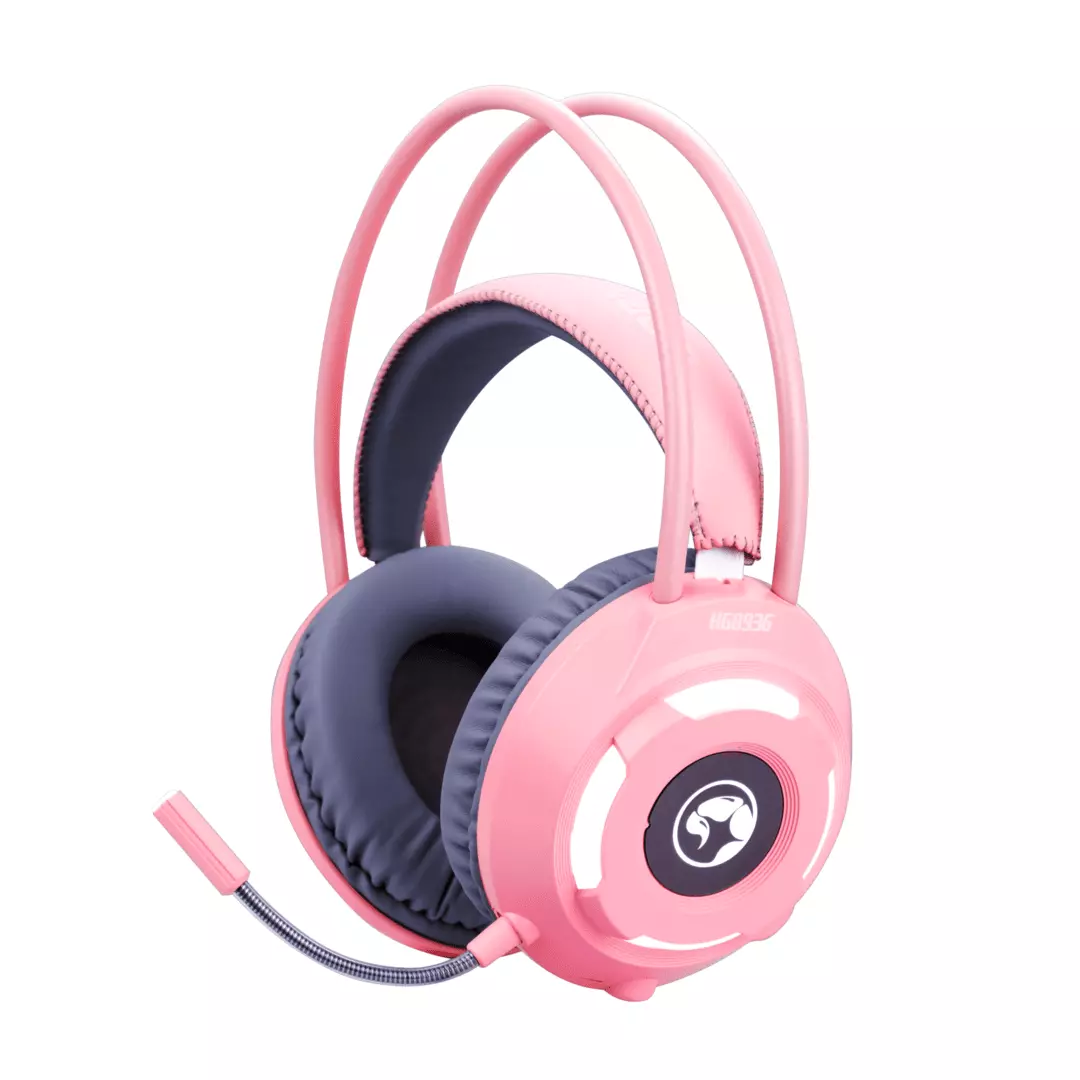 Kufje Gaming Marvo HG8936 / 20 Hz - 20 kHz /  21 Ohm / Me kabllo 2.1m / Pink - 1