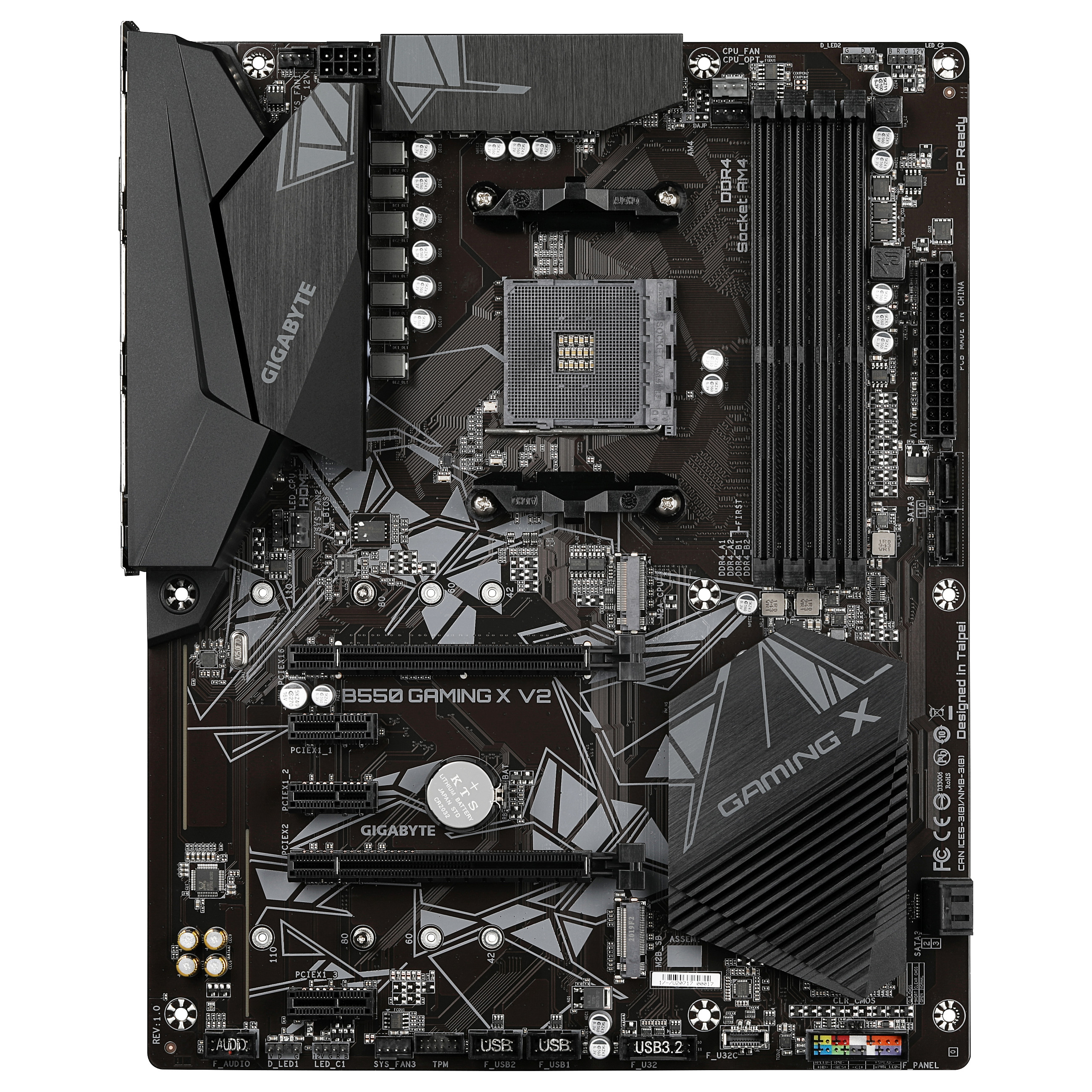 Pllakë Amë AMD AM4 Gigabyte B550 Gaming X V2 / DDR4 / HDMI+DVI - 2